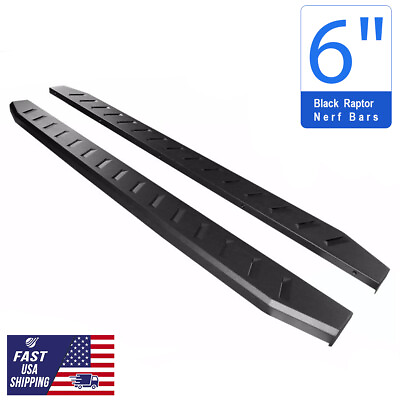 #ad 6quot; Black Raptor Side Step Running Boards For 2009 2014 Ford F 150 Super Crew Cab $154.19