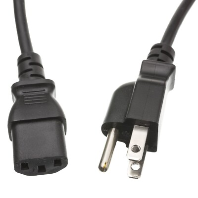 #ad WholesaleCables 10ft Computer Monitor Power Cord NEMA 5 15P to C13 10W1 01210 16 $8.99