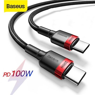 #ad 5x Baseus 100W Type C to USB Type C Charging Cable QC 4.0 PD Fast Charger Lead $7.64