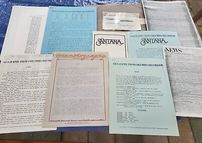 #ad Lot 10 Santana Journey Memorabilia Press Releases Bios Orig 1970s Columbia Recor $29.50