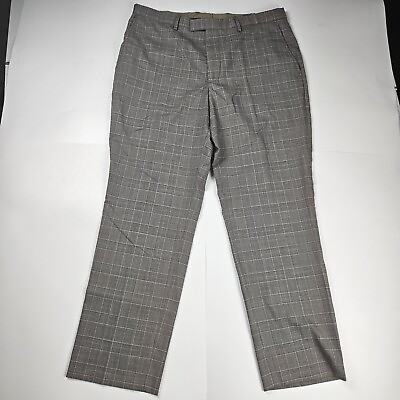 #ad Banana Republic Wool Pants Mens 35x30 Brown Plaid Standard Fit Lightweight $24.00