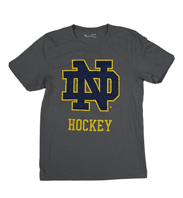 #ad Under Armour Notre Dame Hockey Gray Active College T Shirt Adult Size Small $21.84