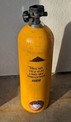 #ad Scott Fireman Yellow Aluminum 2216 PSI 30min Scuba Air Tank $40.00