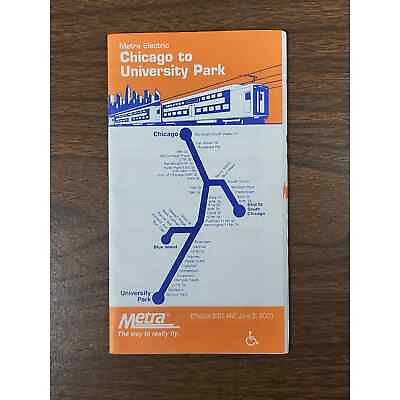 #ad Metra Electric Chicago to University Park Passenger Timetable Schedule June 2001 $11.95