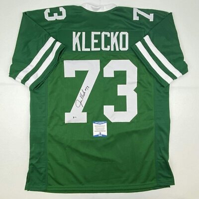 #ad Autographed Signed JOE KLECKO New York Green Football Jersey Beckett BAS COA $104.99