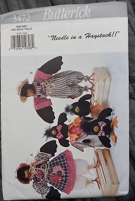 #ad Needle in a Haystack Craft Pattern 17quot; Crows amp; 6quot; babies stuffed animals Uncut $11.25