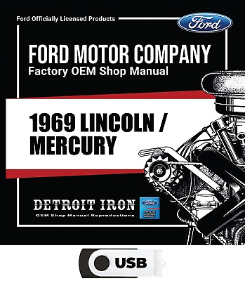 #ad 1969 Ford Lincoln Mercury Manuals Wiring Diagrams Sales Data amp; Parts Books USB $49.99