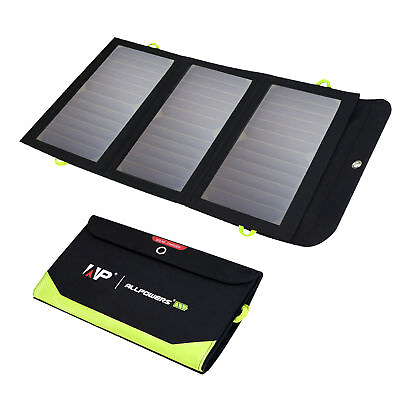 #ad ALLPOWERS Solar Panel 5V 21W Built in 10000mAh Battery Portable Solar Charger $34.59
