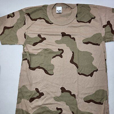 #ad Vintage Tru Spec Single Stitch Desert Camo 3 Color Military T Shirt Sz M NOS $19.99