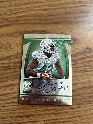#ad 2013 Panini Totally Certified Green Emerald 5 Charles Clay #135 Auto DOLPHINS $19.99