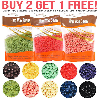 #ad Hard Wax Beads Beans For All Waxing Types Depilatory Hair Removal Warmer Heater $4.75