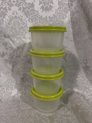 #ad Tupperware Set Of 4 Snack Cups Clear Bowls W Margarita Colored seals $14.99