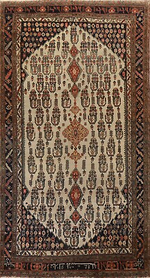 #ad Pre 1900 antique Ivory Bakhtiari Signed Area Rug Vegetable Dye Hand knotted 9x15 $9099.00