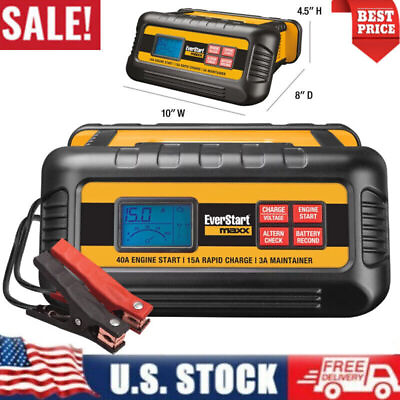 #ad Portable 15 Amp Automatic Battery Charger and Maintainer with 40Amp Engine Start $59.37
