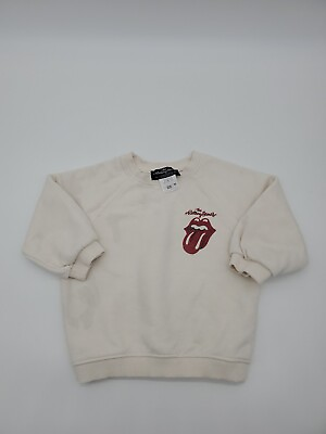 #ad The Rolling Stones White Sweater 18 24M Logo Youth Kids Band Shirt..75 $5.10