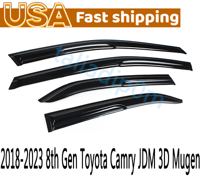 #ad #ad For 2018 2023 8th Gen Toyota Camry JDM 3D Mugen Style Window Visors Rain Guards $23.44