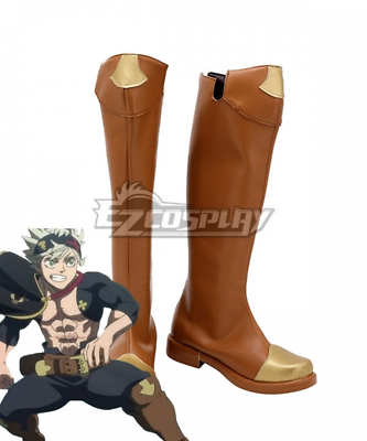 #ad Black Clover Asta Brown Shoes Cosplay Boots $36.00
