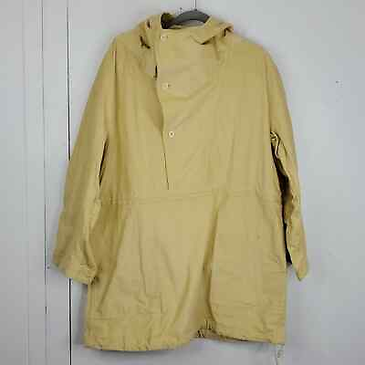 #ad Von Sono Pullover Jacket Half Button Corduroy Cotton Hooded Yellow Womens S $60.00