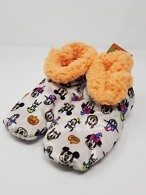 #ad Disney Plush Booties Halloween Size 3T 5T Soft orange white NWT house slipper $9.95