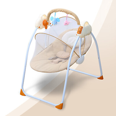Foldable Bluetooth Electric Baby Swing Cradle Music Rocker Bouncer Infant Chair $79.00