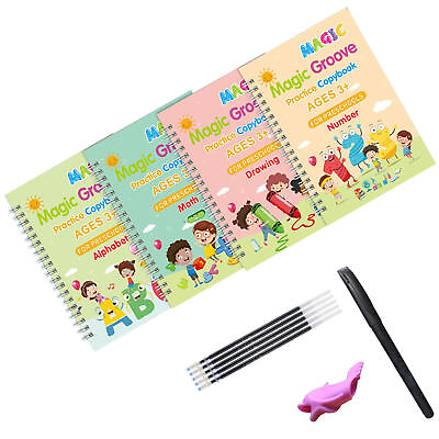 #ad 4* Grooved Handwriting Book Practice Ink Reusable Writing Book $17.56