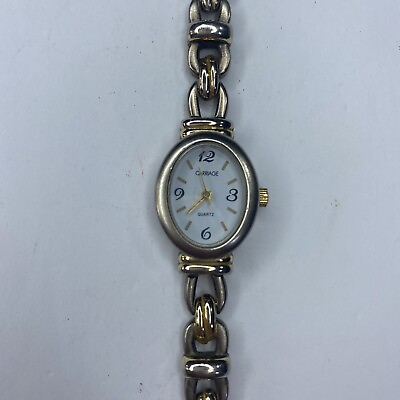 #ad E Carriage V1 Two Time Knots Ladies Vtg Watch Quartz Stainless Working $3.75