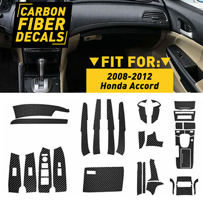 #ad For 2008 2012 Accord Carbon Honda Cover Trim Fiber Style Decor Interior Kit 29PC $22.07