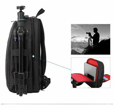 #ad HUWANG DSLR Photo Camera Backpack Soft Bag Digital Laptop Bag for Canon Sony $28.99
