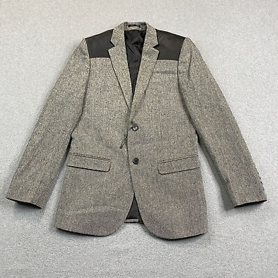 #ad Boohoo Man Blazer Mens Size 36 2 Button Sport Coat Jacket Suit Gray NWOT $18.99