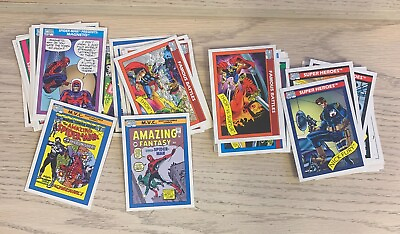 #ad 1990 Impel Marvel 57 Cards Heros Villains Comic Book Covers $19.95
