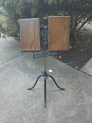 #ad Antique Victorian Style Music Bible Book Dictionary Stand Cast Iron pat 1895 $399.99
