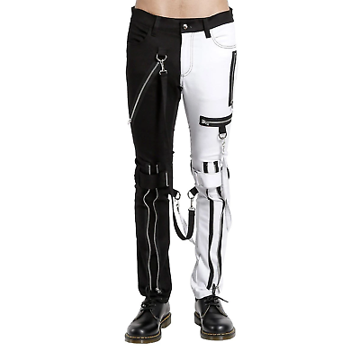 #ad Split Leg Bondage Pants Straps by Unisex Black amp; White $99.99