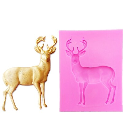 #ad Christmas 3D Deer Silicone Mold Kitchen Baking Art Mould Diy Cake Decor Tool 1PC $16.80