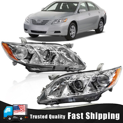 #ad RightLeft Headlights For 2007 2008 2009 Toyota Camry Chrome Clear Projector $69.99