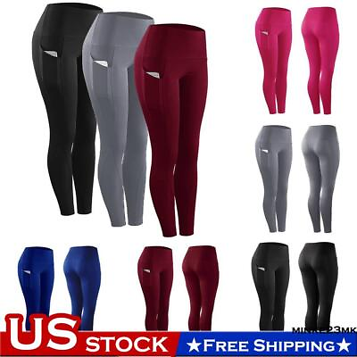 #ad ⭐️️⭐️Womens Ladies Fitness Leggings Gym Sports High Waist Yoga Pants Trousers $16.19