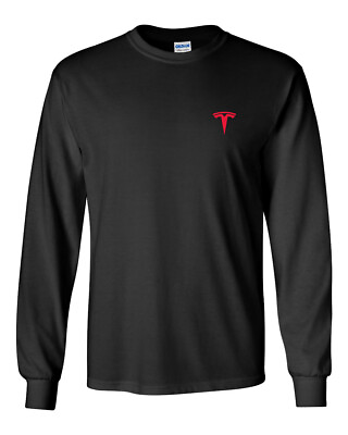 #ad Tesla Fashion Men Women Long Sleeve Adult T shirt Cotton NEW $18.99