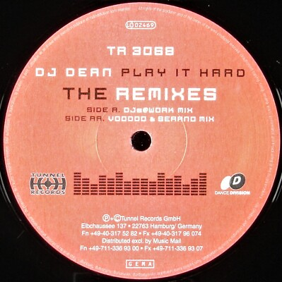 #ad DJ DEAN quot;PLAY IT HARD REMIXES quot; 2002 VINYL 12quot; PROMO TRANCE TR 3068 RARE HTF $29.99