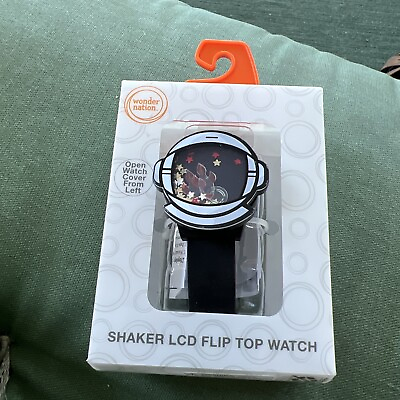 #ad Kids Shaker LCD Flip Top Watch Space Rocket Ship Digital Wristwatch NEW $7.00