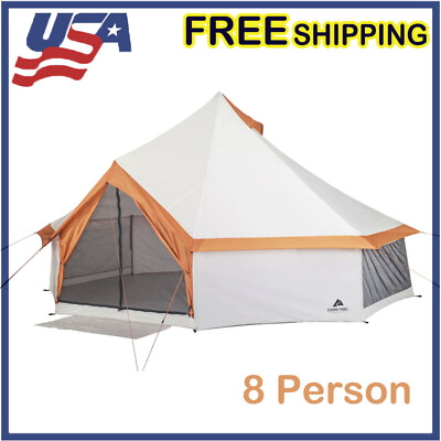 #ad 8 Person Camping Outdoor Shelter Family Cabin Tent Yurt Tent Canopy Waterproof $201.00