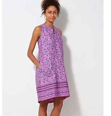 #ad J. Jill Love Linen Floral Sleeveless Dress Sz Small $27.00