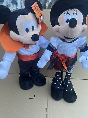#ad Disney Mickey and Minnie Mouse Halloween Greeters Vampire And Witch $85.00