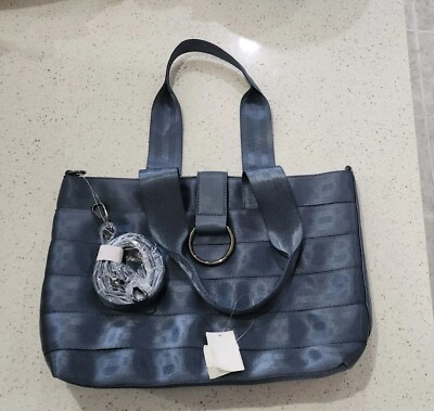 #ad Marla Wynne Woven Webbing Tassel Crossbody Bag Purse Metallic Blue NWT $35.00
