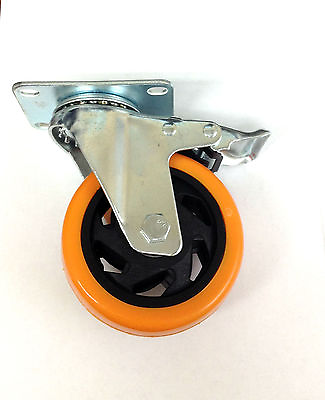 #ad 2PK Industrial Grade 4 inch Polyurethane Brake Locking All Swivel Caster Wheels $29.95