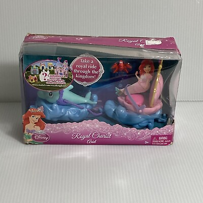 #ad Disney Princess Ariel Dolphin Royal Chariot Kingdom with Sebastian Damaged Box $33.65