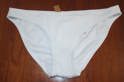 #ad NWT Xhilaration White Bikini Bottom Womens Size L 8 10 Hipster Stretch 29827 $13.45