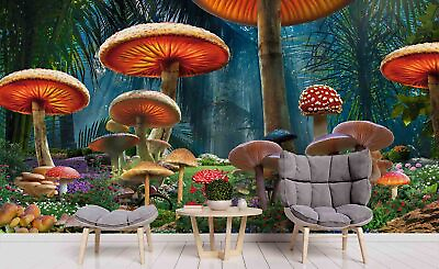 #ad 3D Plant Mushroom Floral Tree Self adhesive Removeable Wallpaper Wall Mural1 $249.99