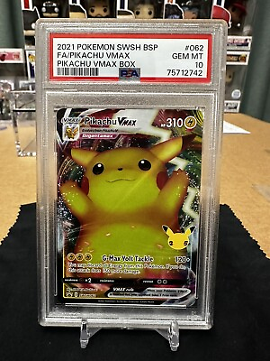 #ad Pokemon PSA 10 GEM MINT Pikachu VMAX SWSH062 Black Star Promo $65.00