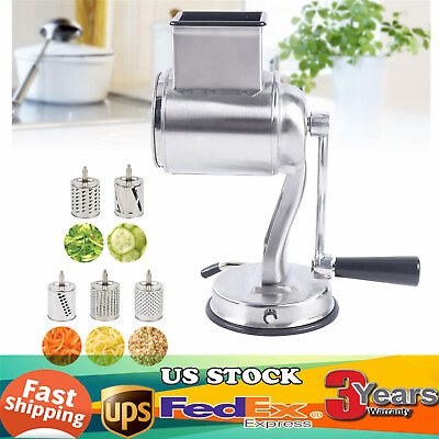 #ad Rotary Cheese Grater Hand Drum Slicer Crank Vegetable Chopper Stainless Steel $43.70