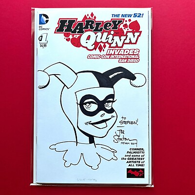 #ad Joe Staton Original Sketch Harley Quinn Art Drawing on Blank SDCC Variant #1 $65.00