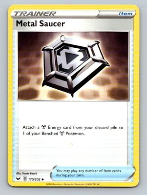 #ad 2020 Pokemon Card Sword amp; Shield Metal Saucer 170 202 $1.99